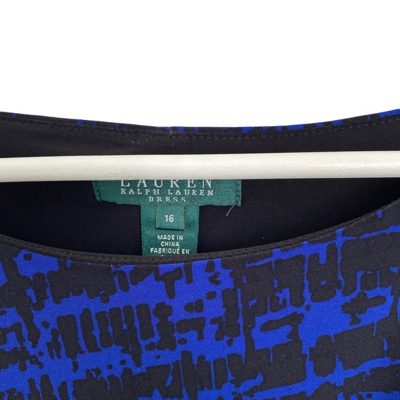 Lauren Ralph Lauren blue and black lined jersey stretch dress - Picture 6 of 12